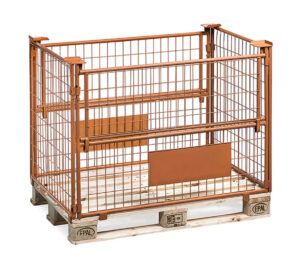 Palettenaufsatz mit doppelseitigen Türen, orange