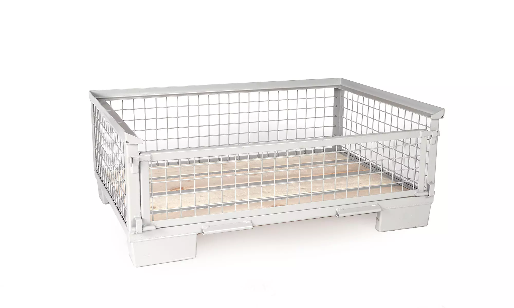 grauer Netzbehälter mit geschlossener Tür