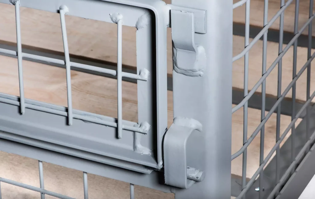 Gitterbox, Hälfte der Klappe, Nahaufnahme