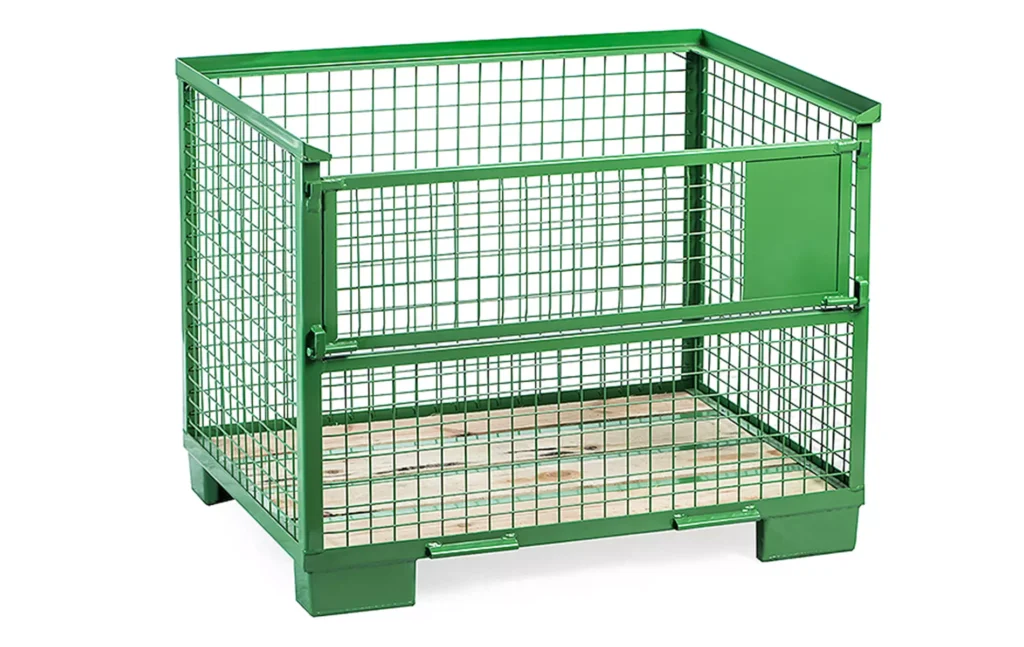 Gitterbox 835x1240x970 Einzeltür in grüner Farbe