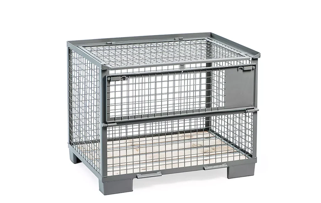 Gitterbox mit Deckel und einer Klappe