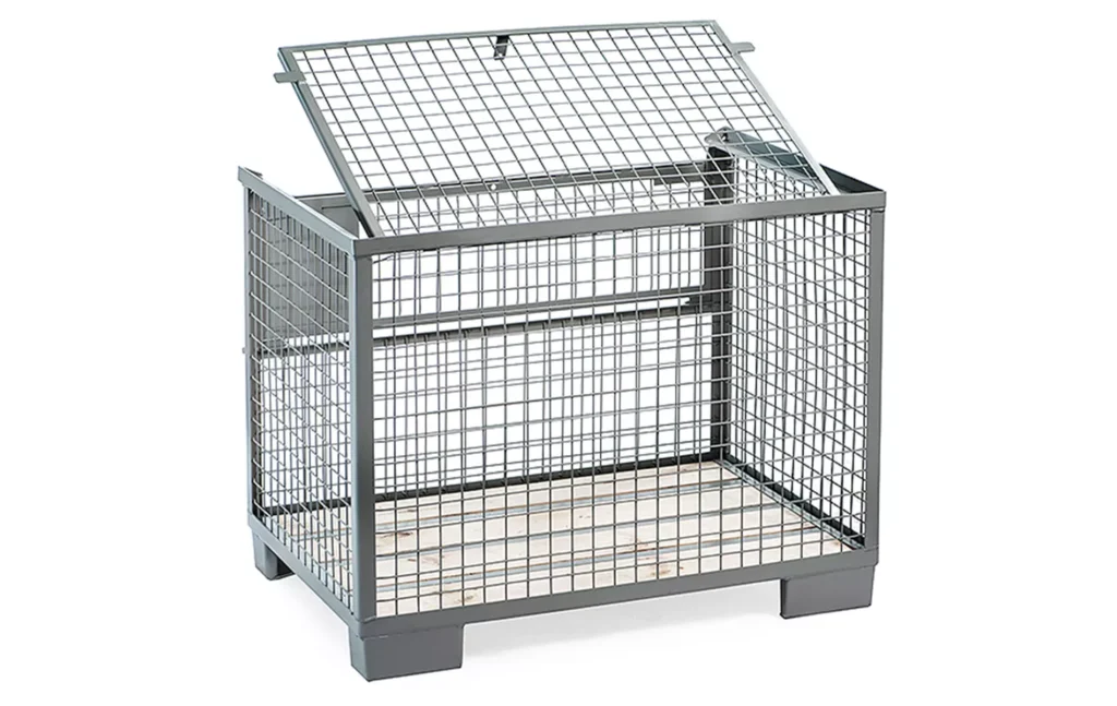 Gitterbox mit Deckel und einer Klappe