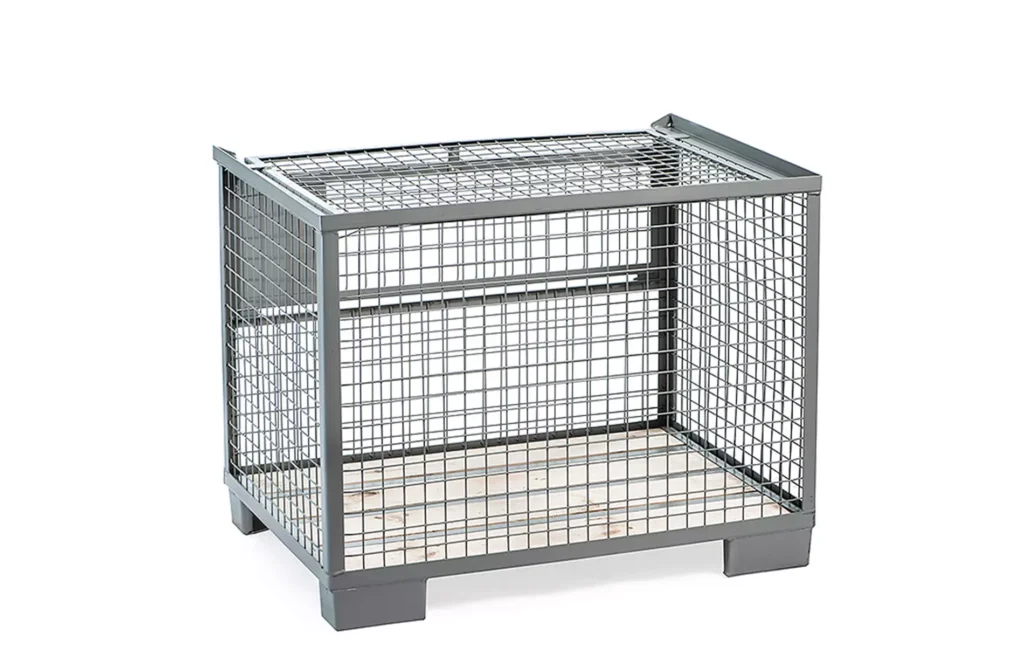 Gitterbox mit Deckel und einer Klappe