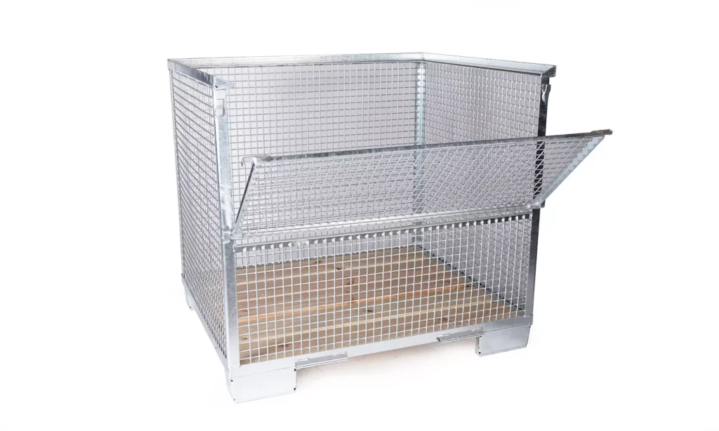 Gitterbox Verzinkt mit feinerem Gitter Vorderseite mit zu öffnender Klappe