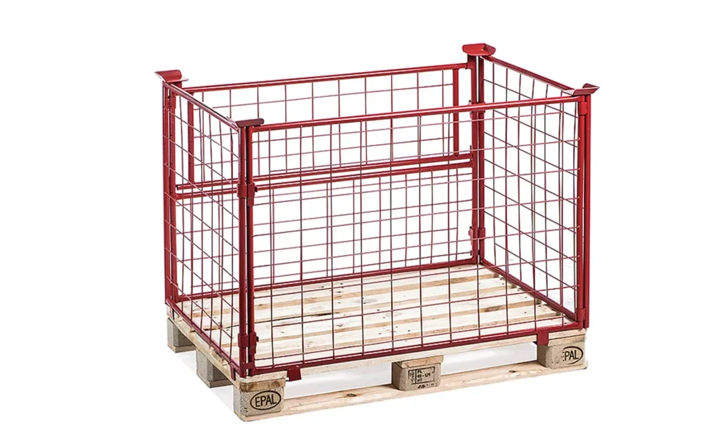 Palettenaufsatz 1200x800x800, Gitter 100×100 mit Heckklappe