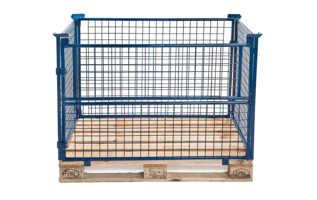 Palettenaufsatz 800 x 1200 x 800 mit einer Tür vorne