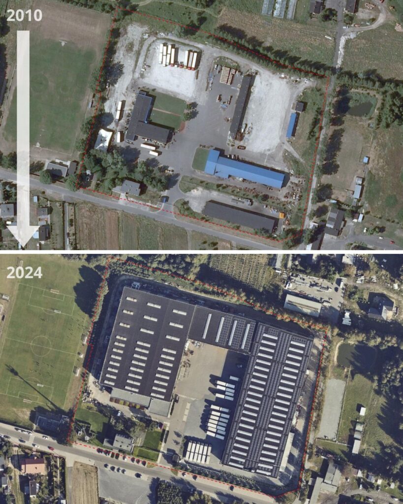 DAJANO Vergleich zwischen früher und heute Fotos von oben Ausbau